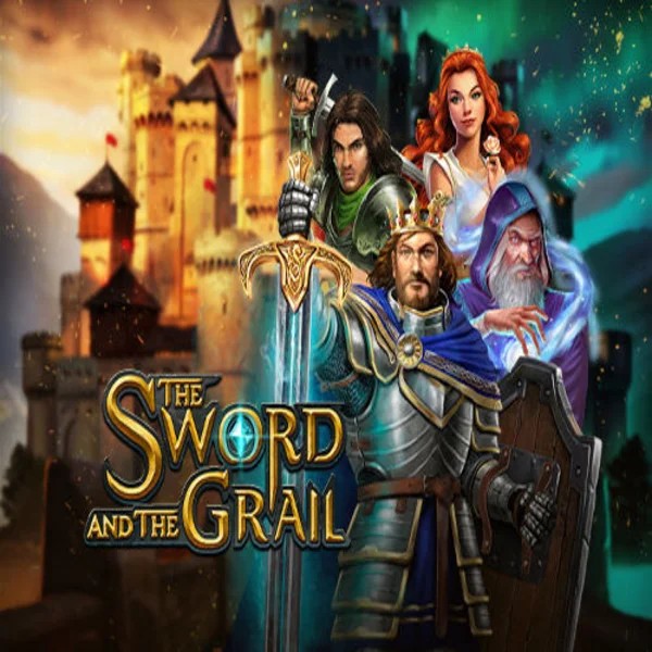 The Sword and the Grail slot logo by Play'n GO at Casea Casino